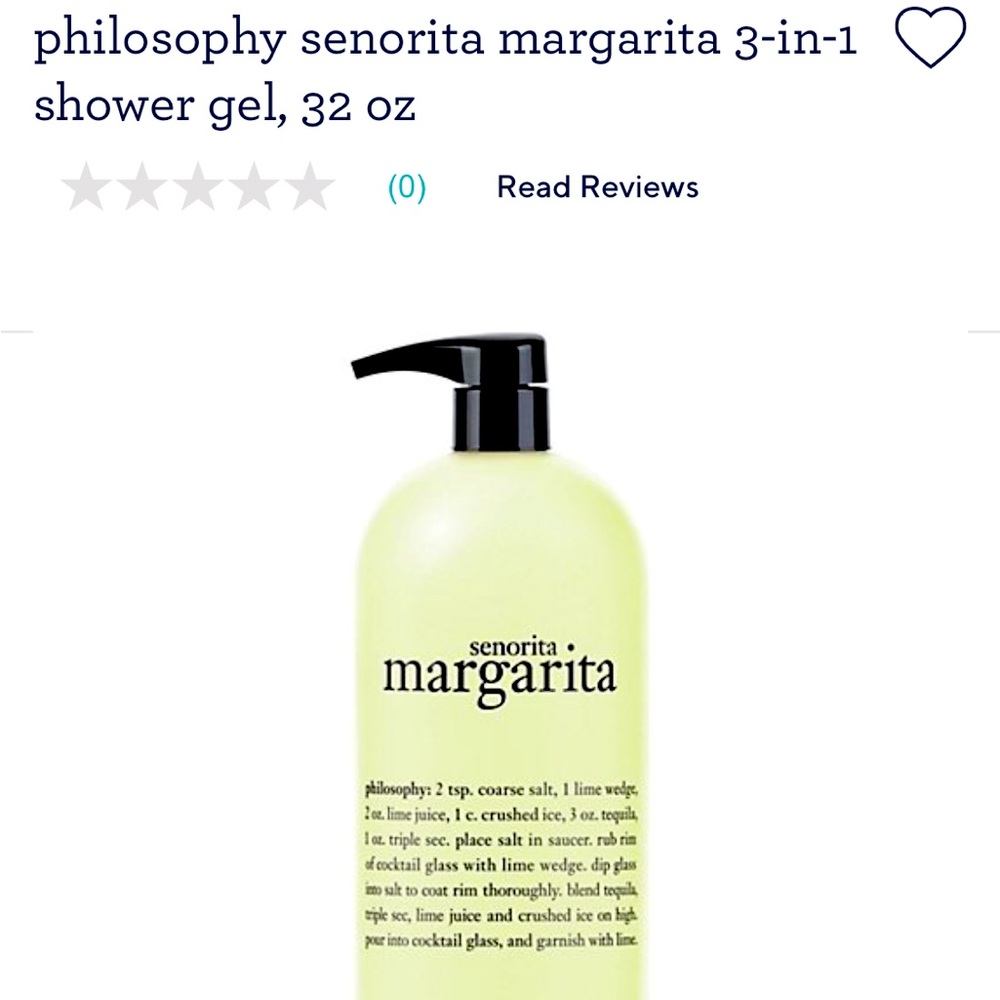 NEW Philosophy Seniorita Margarita 3-in-1 Body Wash 32 oz - Still Sealed!